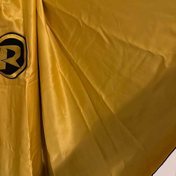 Yellow Satin Robe with Black Logo - Picture 3 of 6